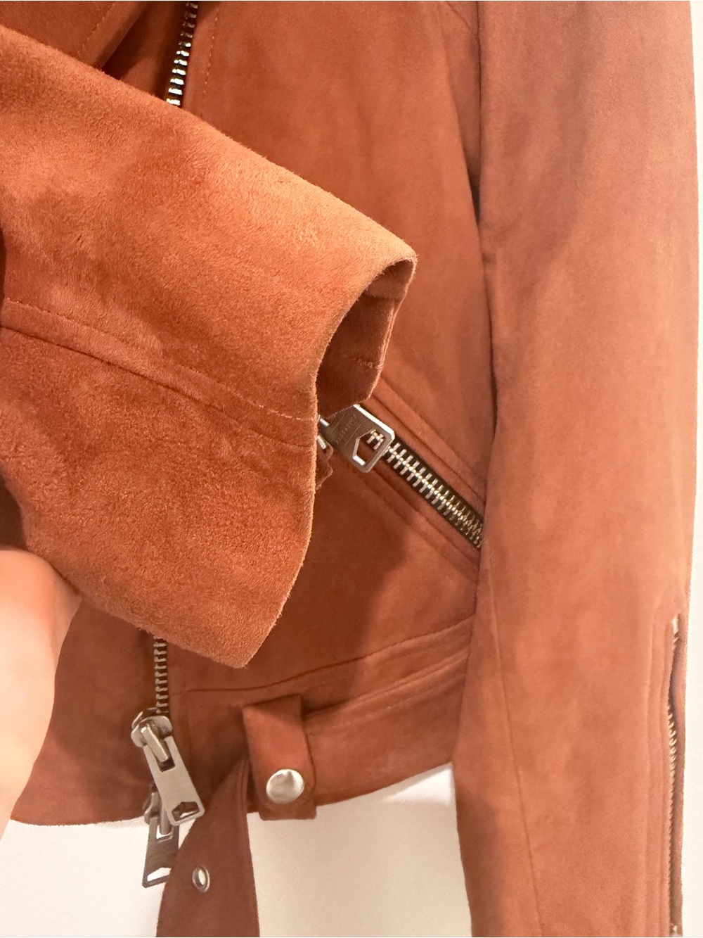 All Saint Suede Leather Jacket in Rich Rust - Picture 9 of 10